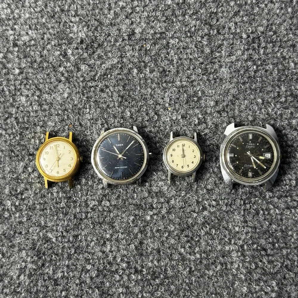 Vintage Timex Watch Lot of 4 Parts Repair Electric Mechanical Marlin Dynabeat